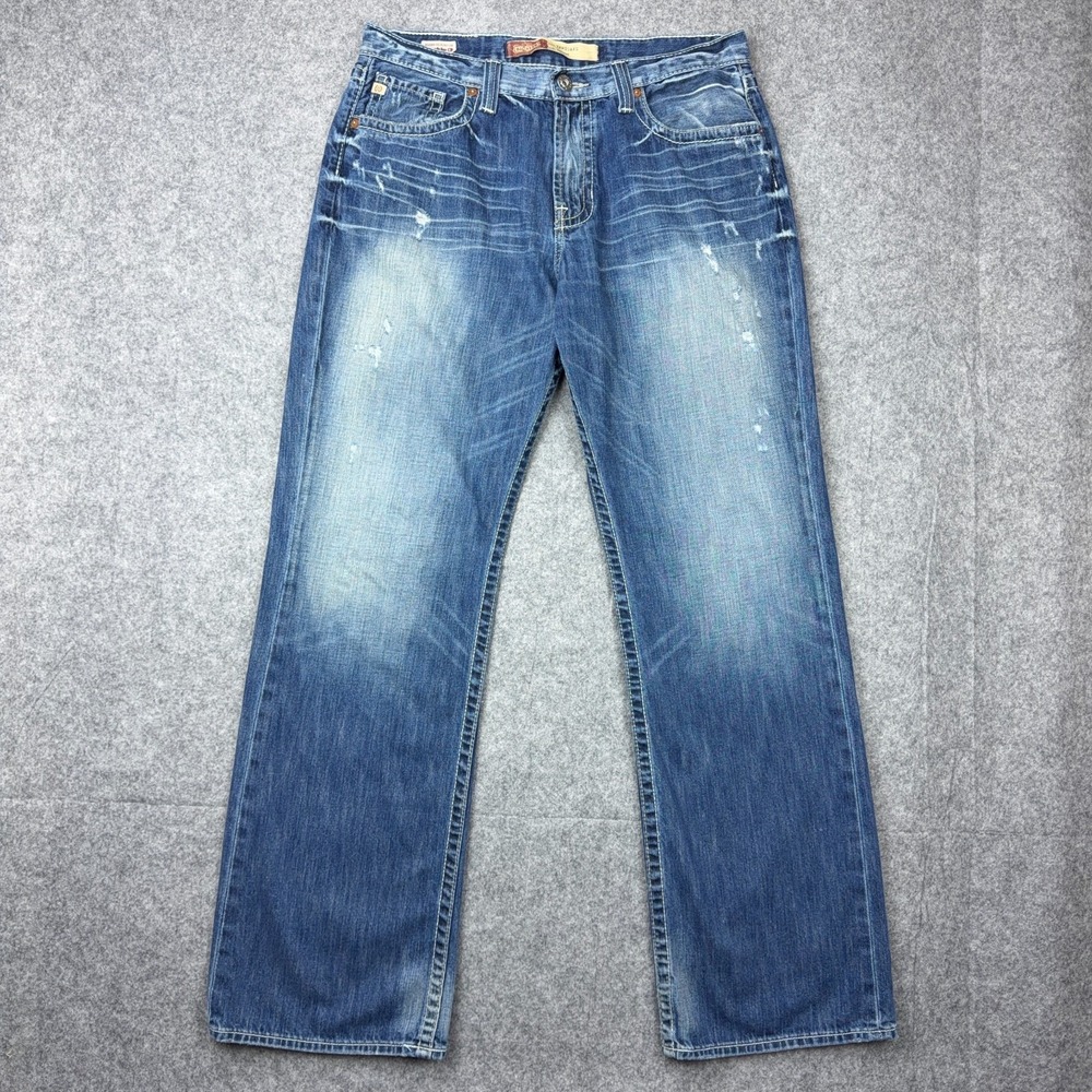 Big Star Jeans Mens 36 L Blue Vanguard Relaxed Straight Western‎ Faded Denim BKE